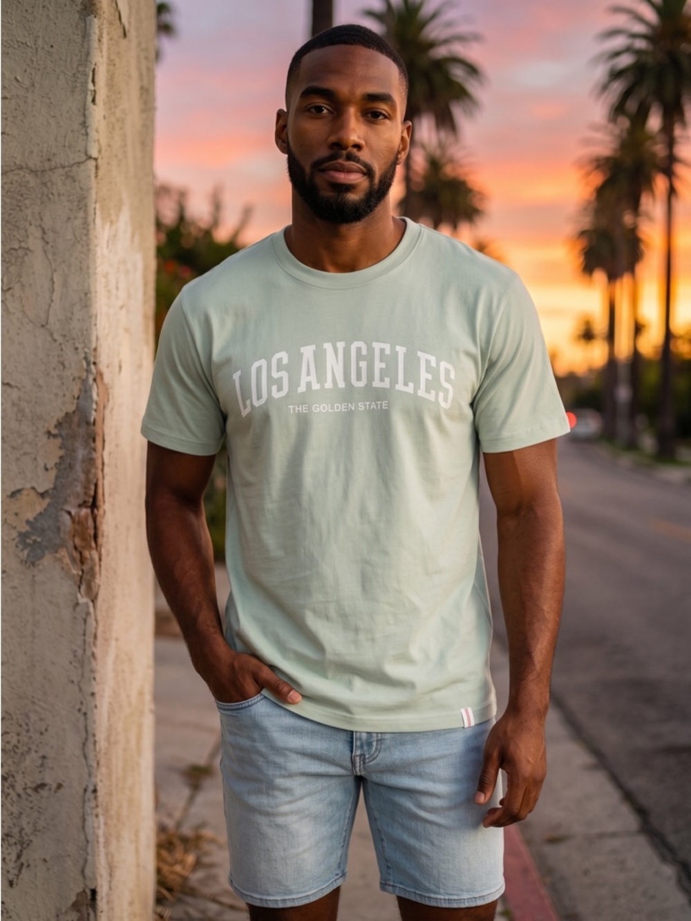 Free Planet Los Angeles Graphic Tee - Sage Green